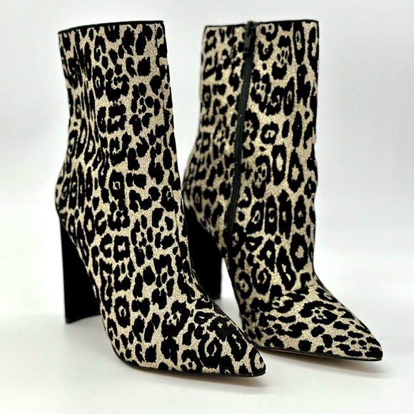 LIKE NEW* ALDO POSTMAWEI WOMEN'S LEOPARD PRINT ANKLE STILETTOS BOOTS - Picture 4 of 4